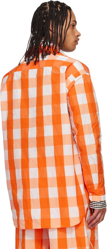 Skjorte Walter Van Beirendonck Walter Van Beirendonck Maxi Gingham Button-Up Shirt Orange | 6002, 2