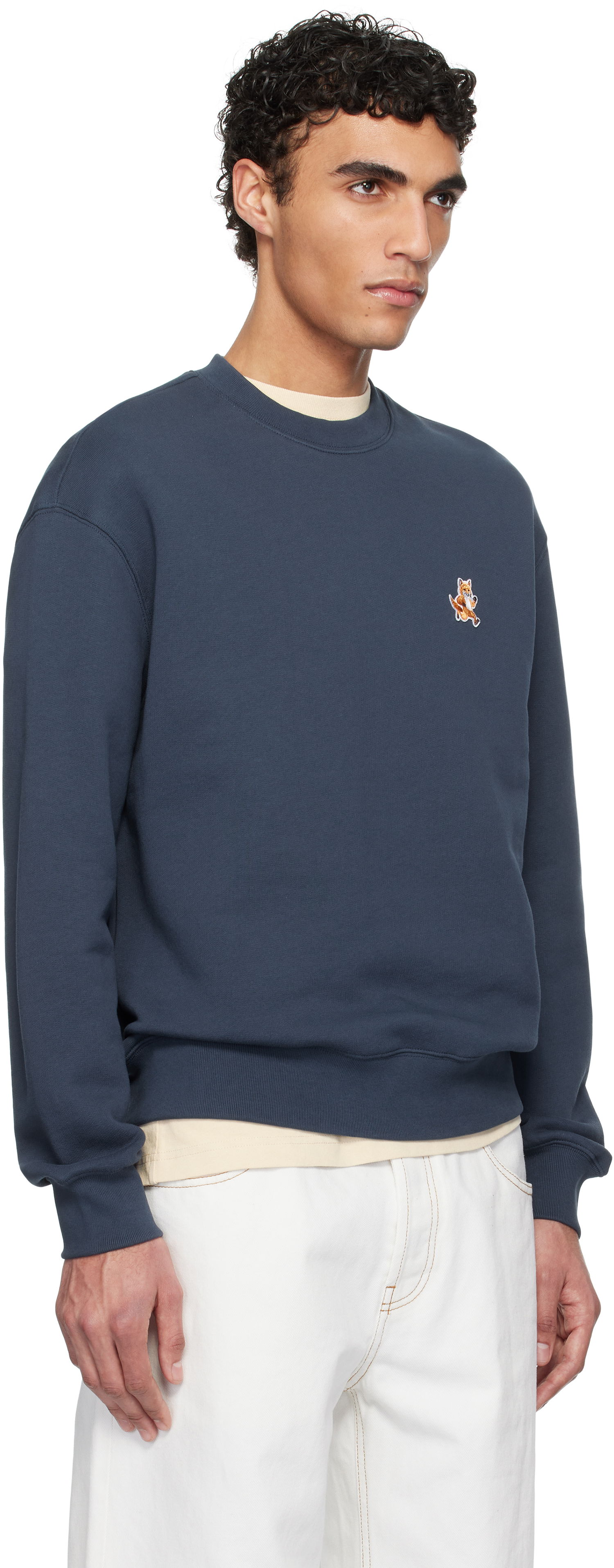 Sweatshirt MAISON KITSUNÉ Maison Kitsuné Speedy Fox Patch Comfort Sweatshirt Mørkeblå | MM00313KM0321, 1
