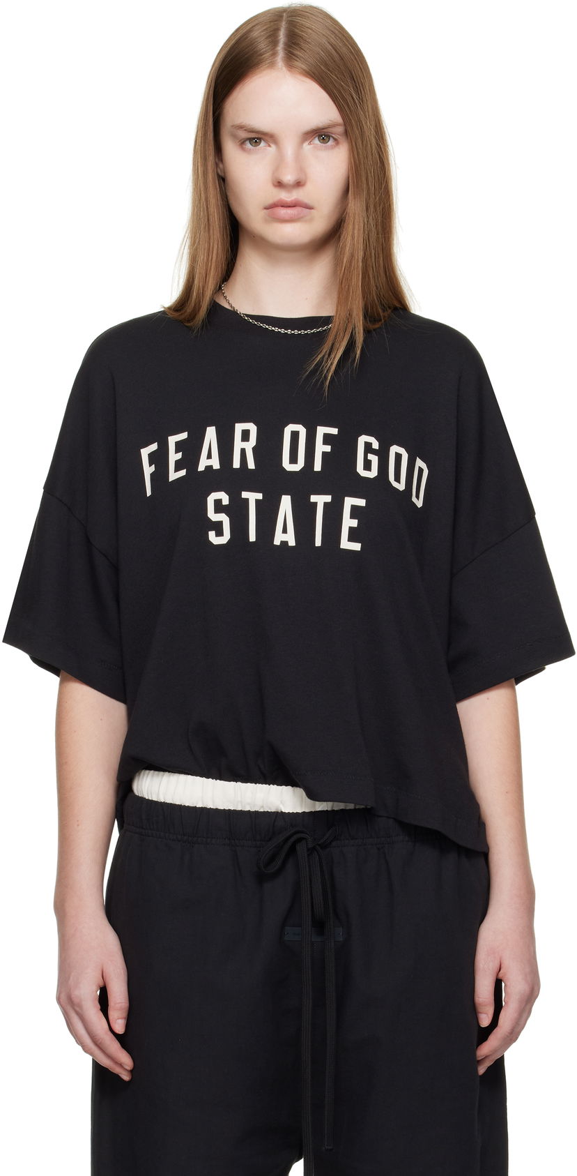 T-shirt Fear of God Fear of God ESSENTIALS Boxy T-shirt Sort | 125SP257160FW