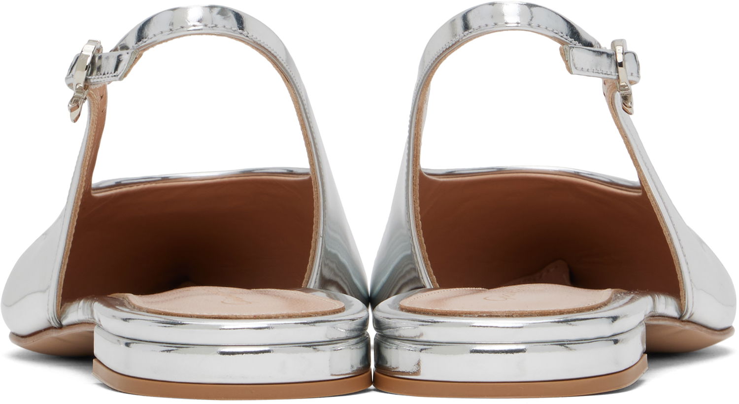 Sneakers og sko Gianvito Rossi Gianvito Rossi Robbie Sling Ballerina Flats Metalisk | G95546-05RIC-MET, 1