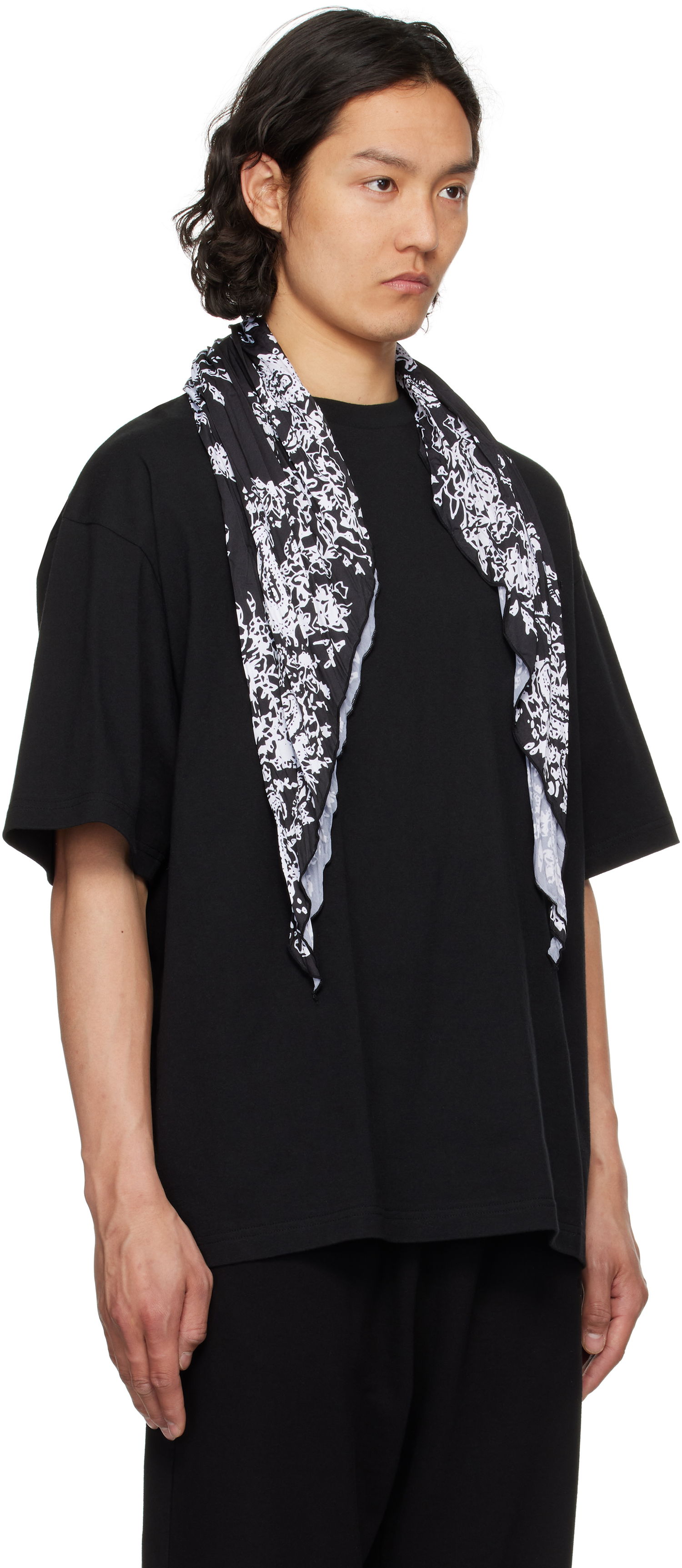 T-shirt We11done We11done Wrinkled Muffler T-Shirt Sort | WD-TT1-25-732-U-BK, 1