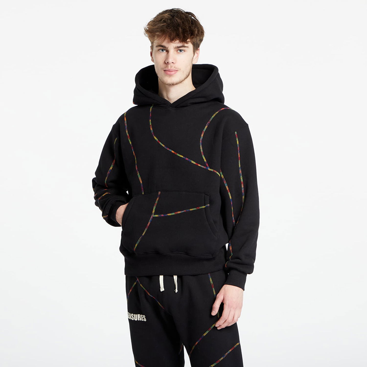 Sweatshirt Pleasures Vein Hoodie Sort | P23W032 BLACK, 0