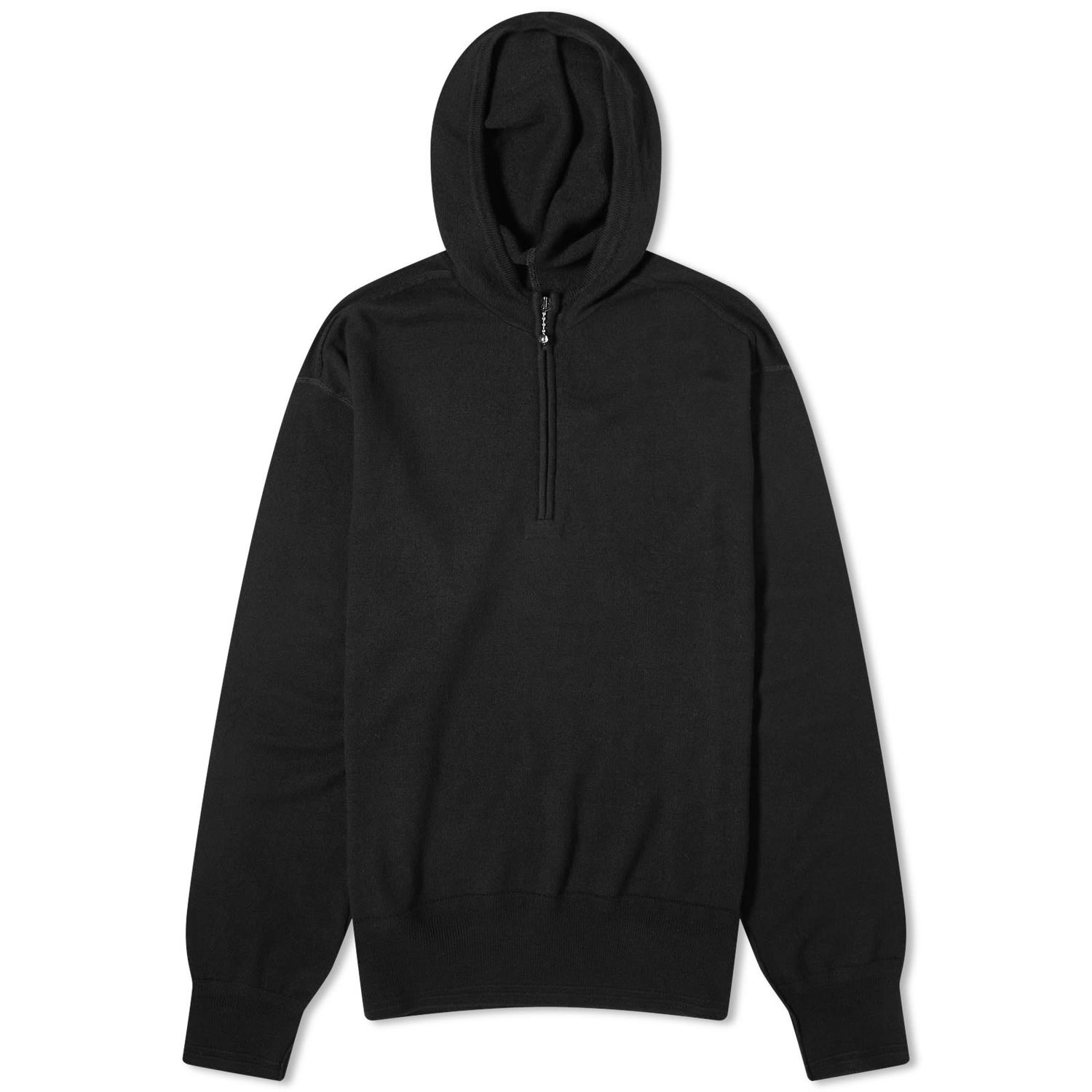 Sweatshirt Burberry Wool Half Zip Hooded Knit Sort | 8075887-A1189, 0
