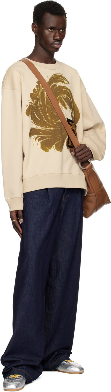 Sweatshirt Dries Van Noten Dries Van Noten Appliqué Sweatshirt Beige | 251-021166-1610, 3