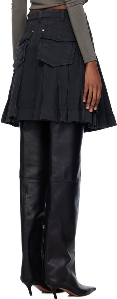 Nederdel Dion Lee Kilt Denim Midi Skirt Sort | C1005PS24, 2