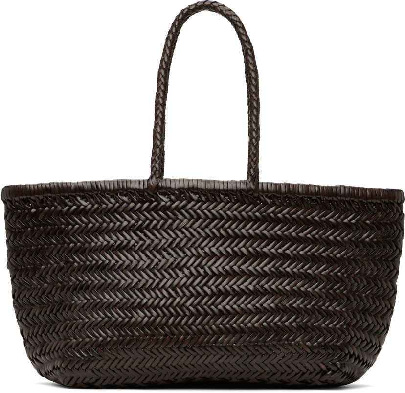 Mulepose Dragon Diffusion Dragon Diffusion Triple Jump Big Woven Leather Tote Brun | 8810