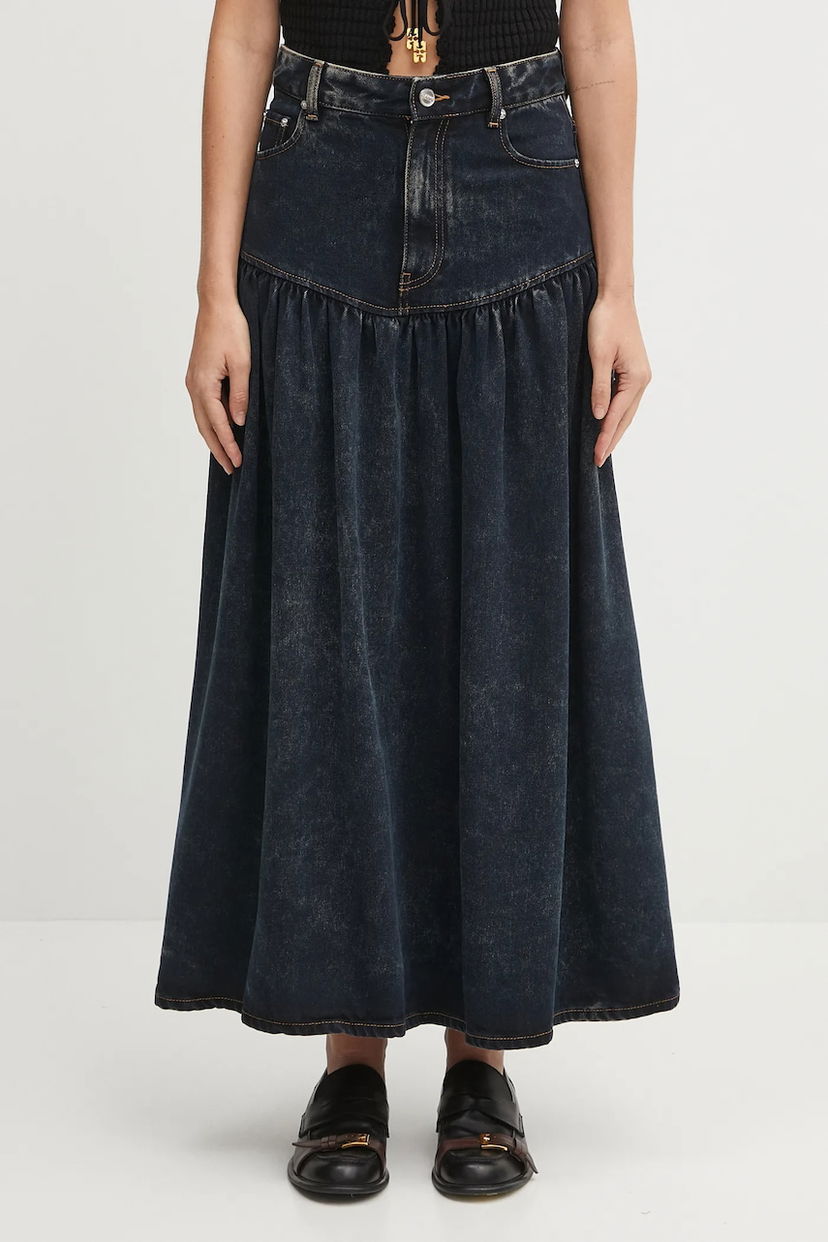 Nederdel GANNI GANNI A-Line Maxi Denim Skirt Blå | J1759