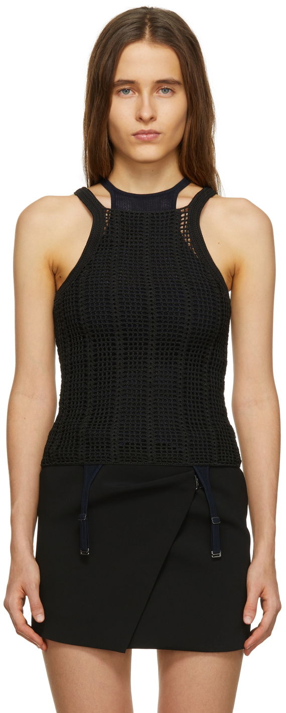Tanktop Dion Lee Dion Lee Open Crochet Tank Top Sort | C7042R22