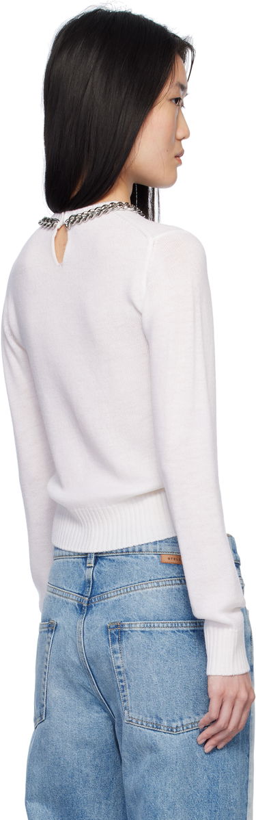 Sweater Stella McCartney Stella McCartney Falabella Chain Fine Knit Sweater Hvid | 6K09683S2560, 2