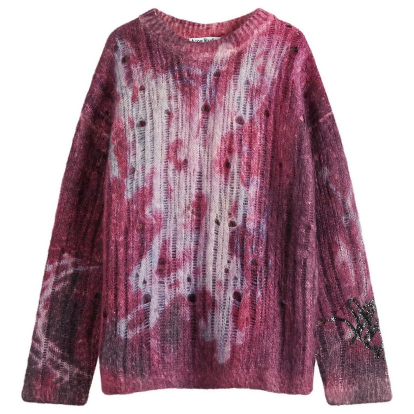 Sweater Acne Studios Acne Studios Distressed Mohair Crew Neck Knit Lilla | B60359-AD8