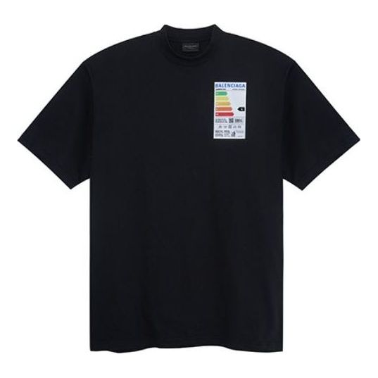 T-shirt Balenciaga Stamp T-Shirt Sort | 739784TOVD71055