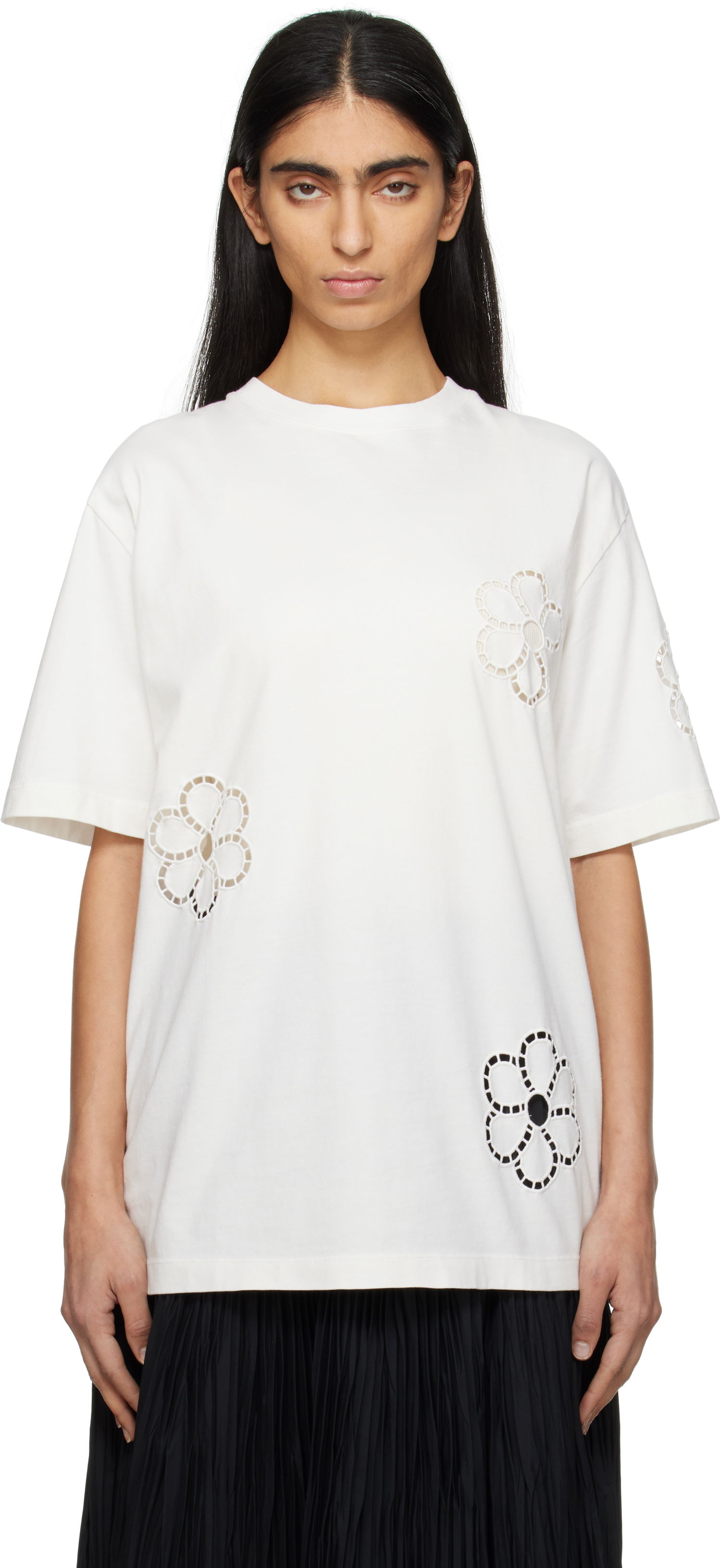 T-shirt MSGM Floral T-Shirt Hvid | 3841MDM128 257091, 0
