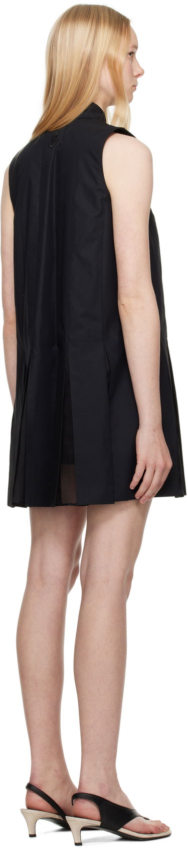 Kjole Moncler Moncler Cotton & Silk Pleated Shirt Dress Sort | K10932G00011597LQ, 2