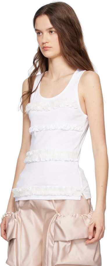 Tanktop Simone Rocha Simone Rocha Ruffle Frill Tank Top Hvid | 5345 0553, 3