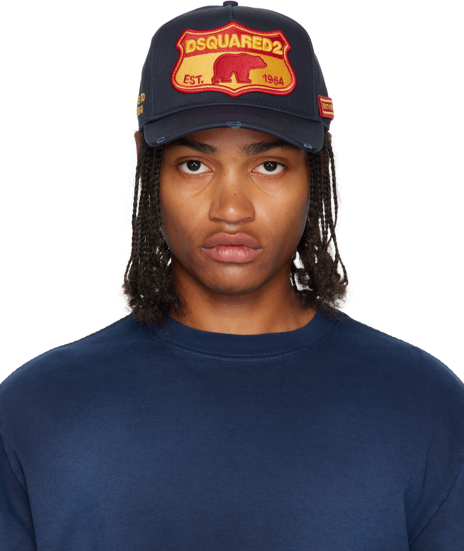 Kasket DSQUARED2 Dsquared2 Baseball Cap with Patch Mørkeblå | BCM0493 05C00001 3073, 0