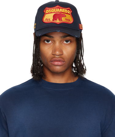 Kasket DSQUARED2 Dsquared2 Baseball Cap with Patch Mørkeblå | BCM0493 05C00001 3073, 0