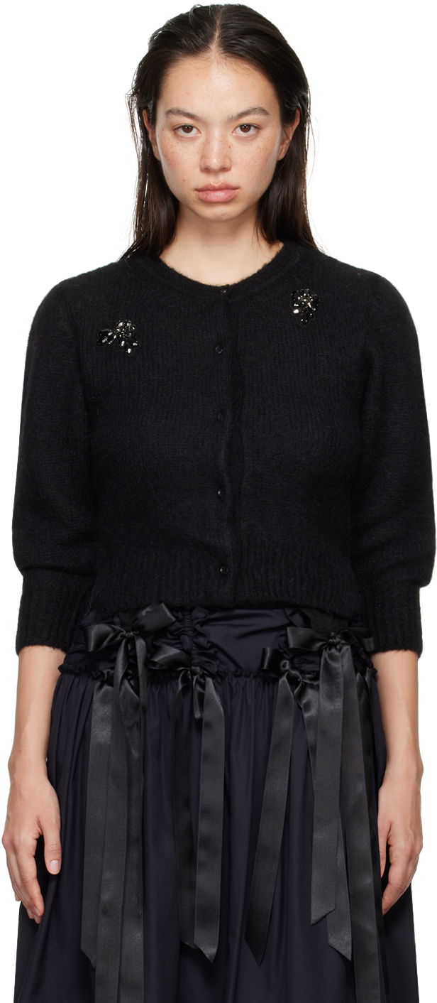 Sweater Simone Rocha Simone Rocha Cropped Alpaca Knit Cardigan Sort | MIMK2TB 0657