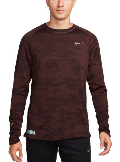T-shirt Nike M NK TFADV RUN DVN LS Bourgogne | fb8538-227