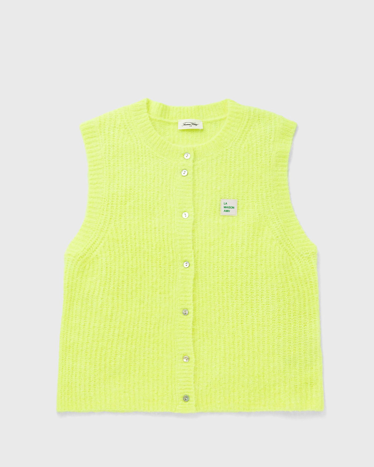 Sweater American Vintage Sleeveless Knit Cardigan Gul | EAST19MCE25-JAUNE-FLUO, 1