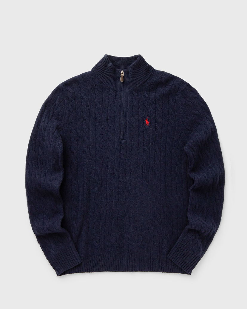 Sweater Polo by Ralph Lauren Cable-Knit Quarter-Zip Pullover Mørkeblå | 710876766002