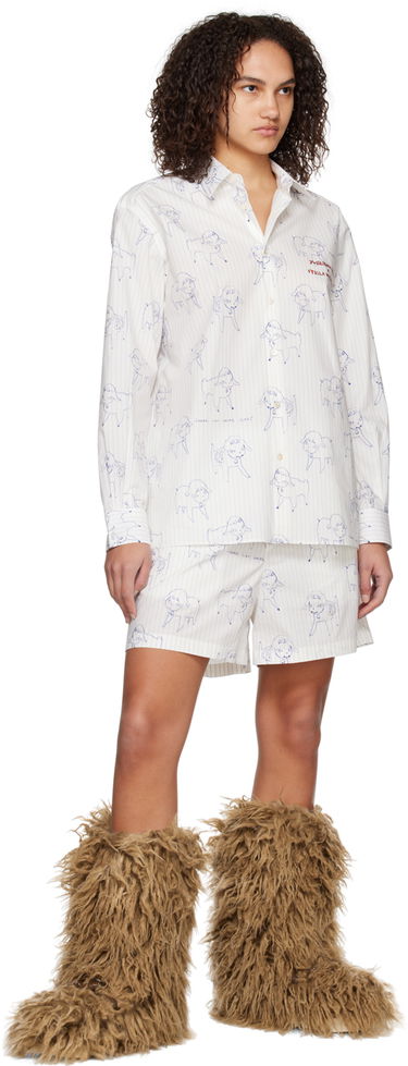 Boksere Stella McCartney Stella McCartney Sheep Can Never Sleep Print Shorts Hvid | 6030333BSSH7, 3