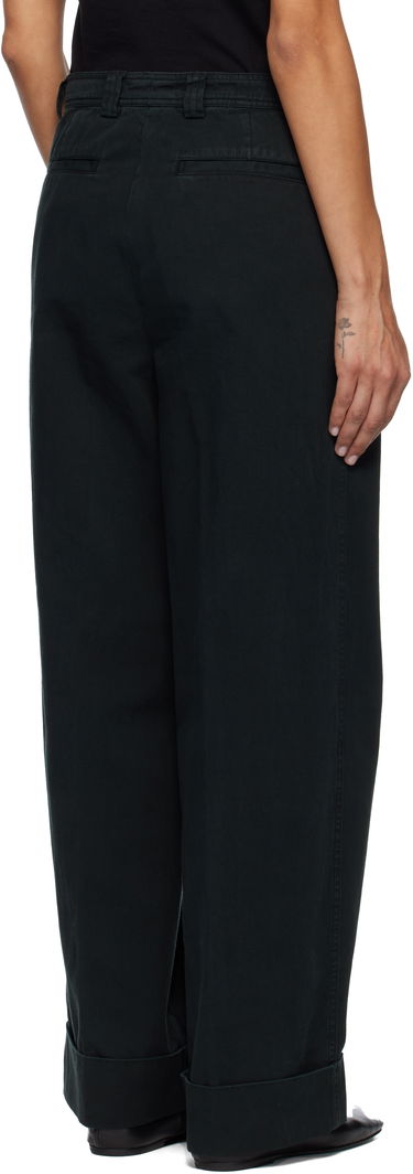 Bukser Dries Van Noten Dries Van Noten Cuffed Cotton Trousers Sort | 252-010948-2301, 2