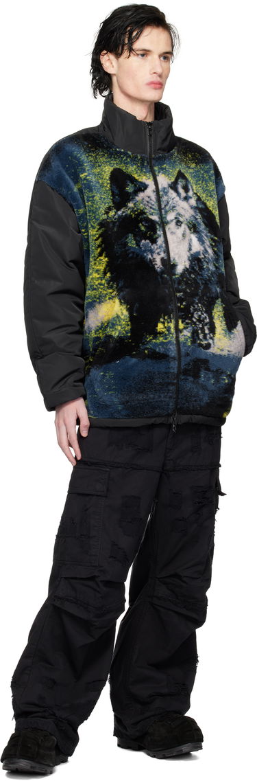 Sweatshirt Diesel S-BERTO-TEDD Wolf Print Zip-Up Sweatshirt Sort | A14155-0LIBU-9XX, 4