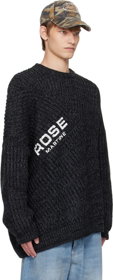 Sweater Martine Rose Martine Rose Engineered Fisherman Rib Sweater Sort | 971YA03053, 1