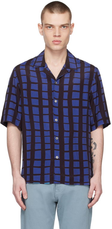 Skjorte Paul Smith Paul Smith Check Short Sleeve Shirt Blå | M1R-905U-K01897-47, 0