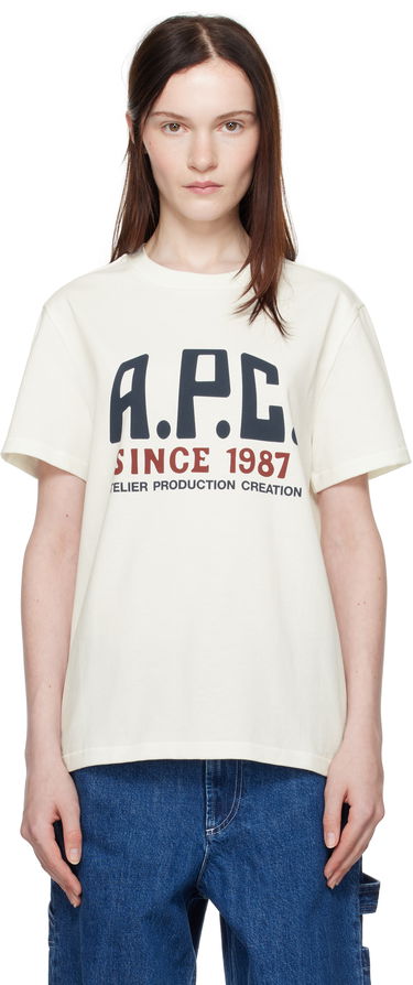 T-shirt A.P.C. Print Label T-Shirt Hvid | COHBU-M26442, 0