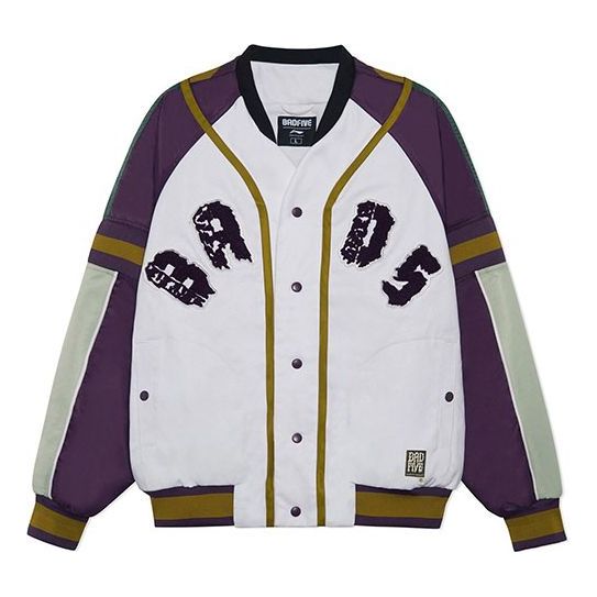 Bomberjakke Li-Ning BADFIVE Basketball Series Printed Jacket Hvid | AJMS011-1