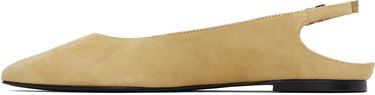 Skopleje BY FAR BY FAR Koyna Kid Suede Leather Ballerina Flats Gul | MWFFC026KL007BG039PL, 2