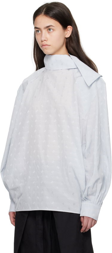 Skjorte Marni Marni Viscose Jacquard Balloon Blouse Blå | TTMA0381A0 UTVA48, 3