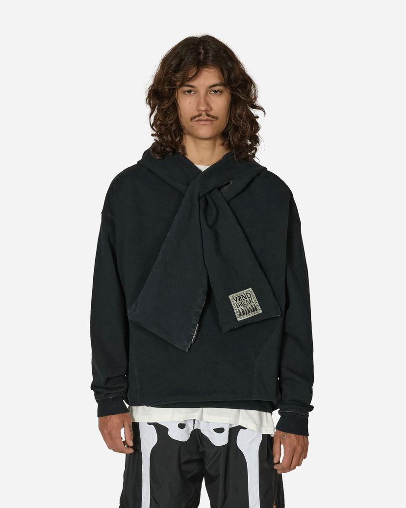 Sweatshirt KAPITAL Attached-Scarf Hoodie Sort | EK-1606LC I-B