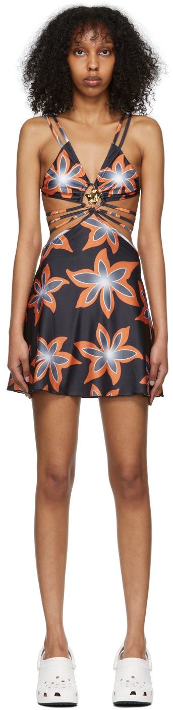 Nederdel Chopova Lowena Exclusive Floral Print Cutout Mini Dress Flerfarvet | 9122