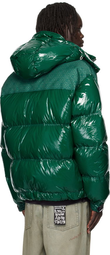 Puffer jakke Casablanca Shiny Hooded Puffer Jacket Grøn | MPF25-OT-197-01, 4