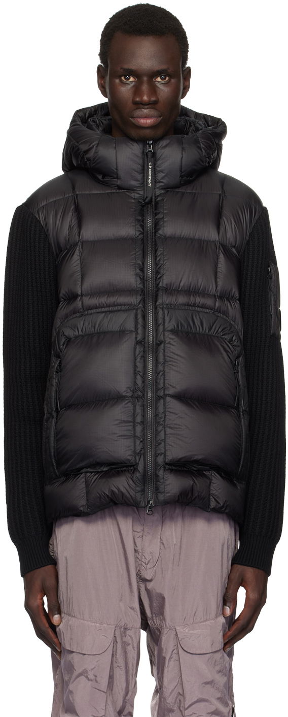 Puffer jakke C.P. Company Merino Wool Down Jacket Sort | 17CMKN163A-006390M