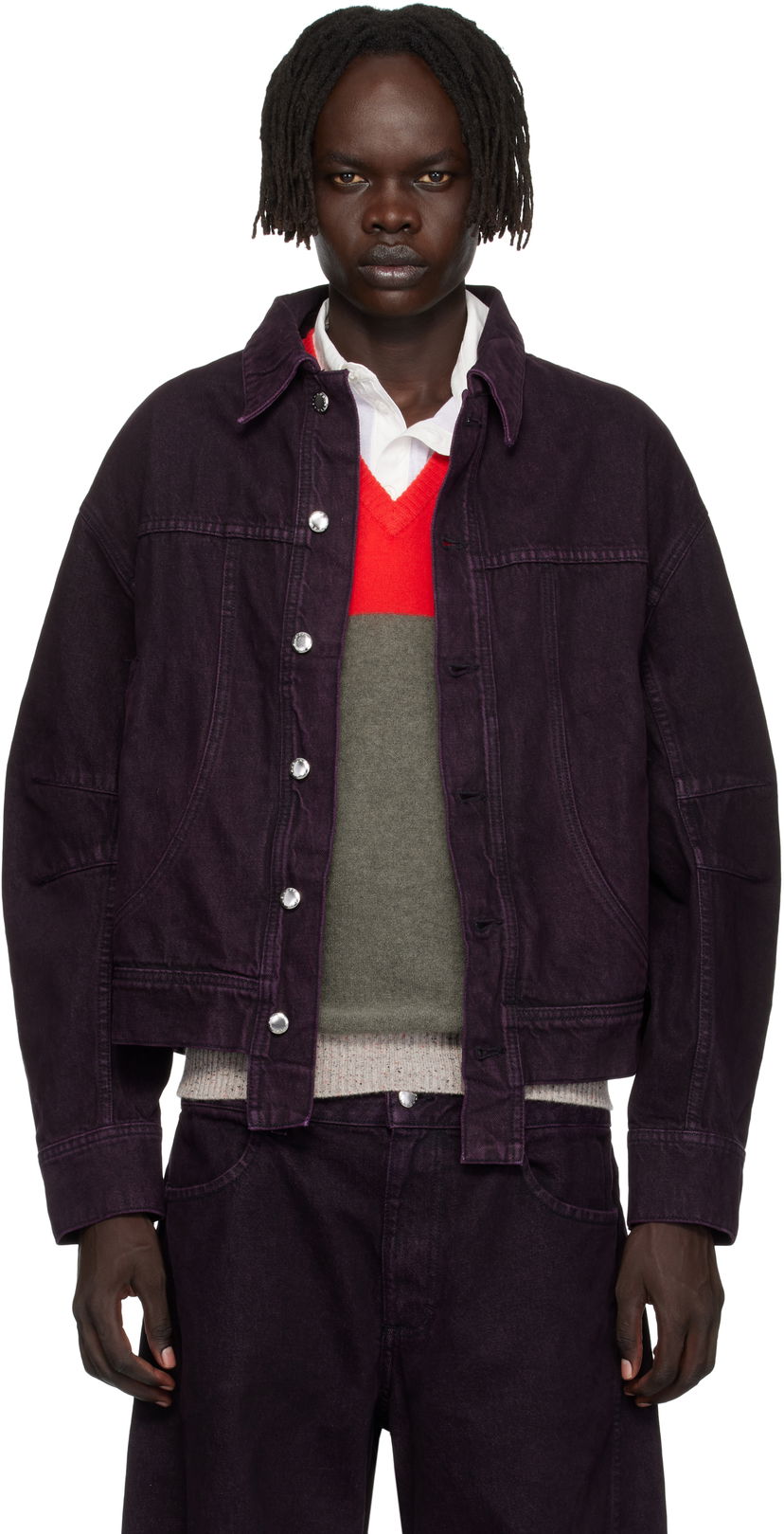 Jakke Eckhaus Latta Eckhaus Latta 'El Jacket Redux' Denim Jacket Lilla | 1224-EL-PF25-A