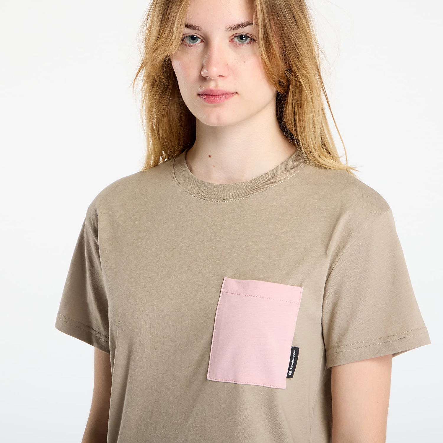 T-shirt Horsefeathers Pyper Top T-shirt with contrasting pocket Beige | SW957A, 1
