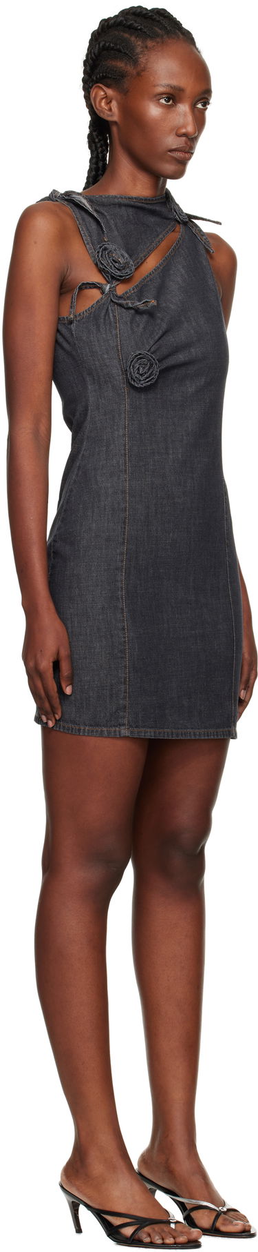 Kjole Coperni Flower Denim Minidress Grå | COPR158F2046, 1