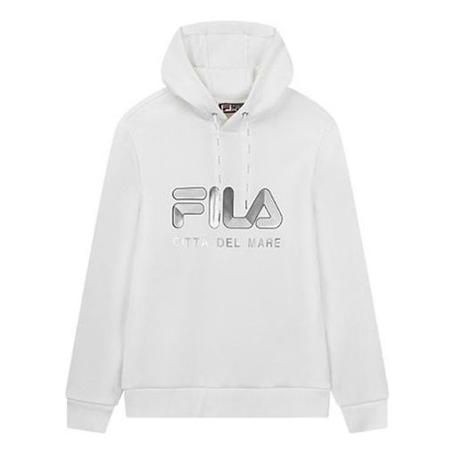 Sweatshirt FILA Logo Athleisure Pullover Hoodie Hvid | F11M018219F-WT, 0