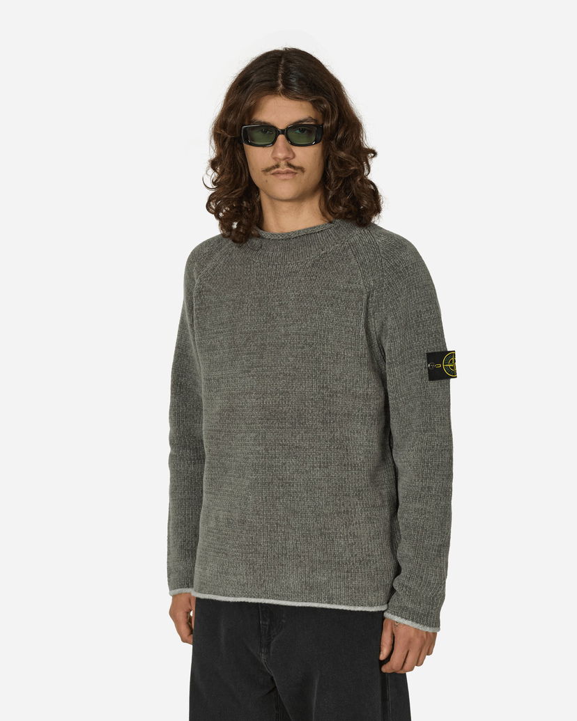 Sweater Stone Island Cotton Chenille Crewneck Sweater Grey Grå | 8115557A9 V0066