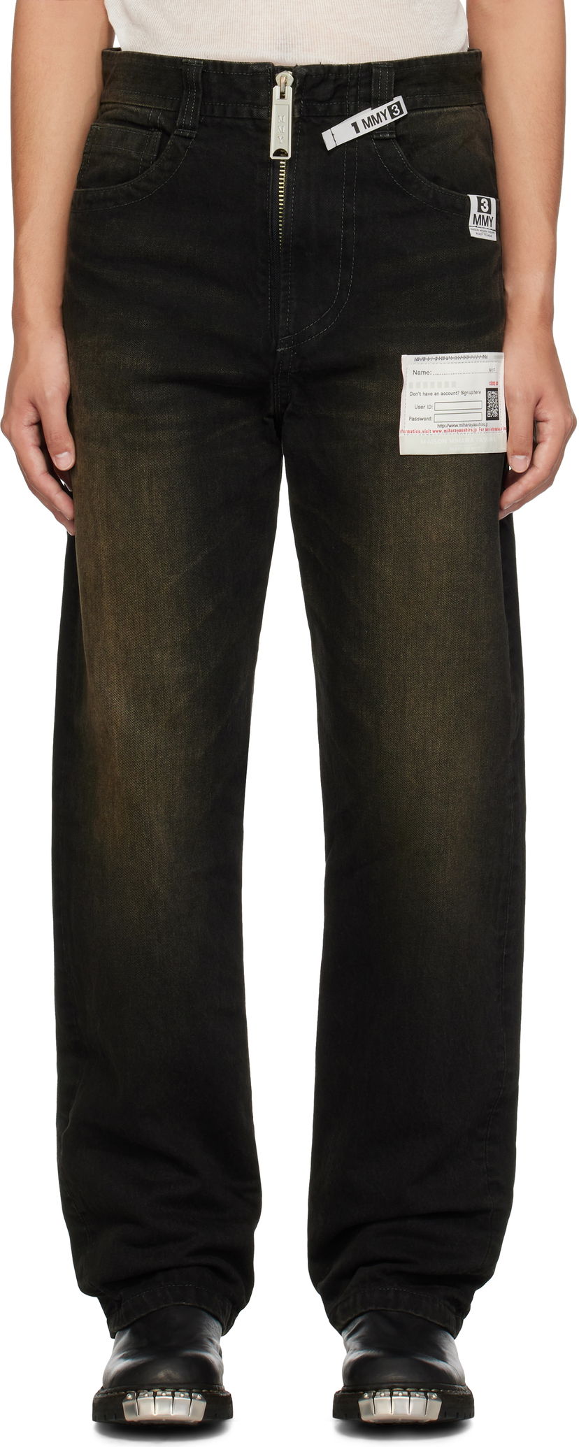 Jeans Maison MIHARA YASUHIRO Amateur Sewn Jeans Sort | A13PT022
