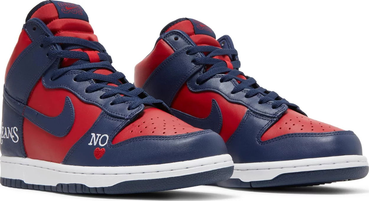 Sneakers og sko Nike SB Supreme x Dunk High SB "By Any Means - Red Navy" Rød | DN3741-600, 1