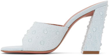Tilbehør Amina Muaddi Amina Muaddi Brigitte Crystal Heeled Sandals Blå | BRIGITTE CRYSTAL SLIPPER BLOCK, 2
