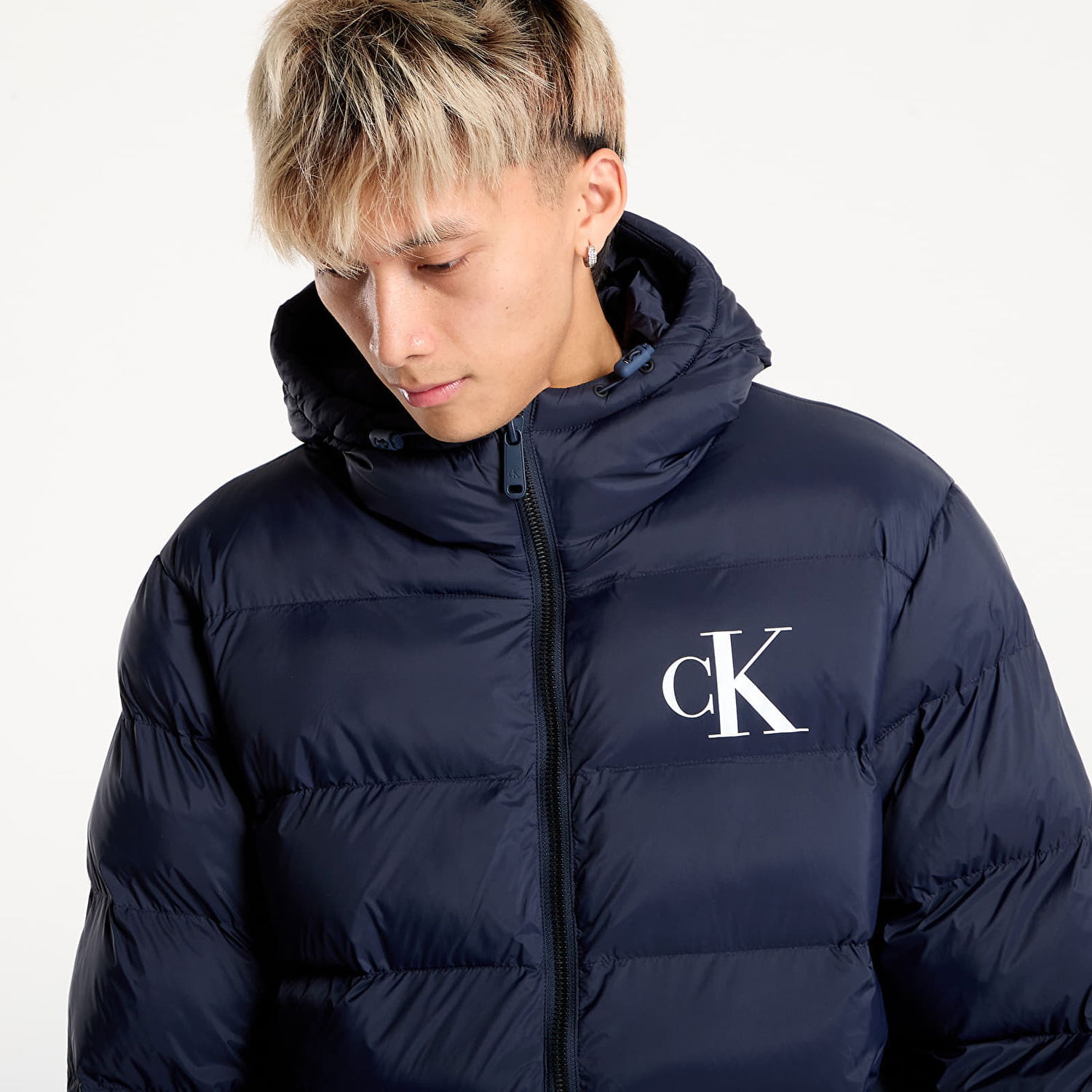 Puffer jakke CALVIN KLEIN Calvin Klein Jeans Ls Nylon Monogram Puff Jacket Mørkeblå | LV04RD528G CEF, 1