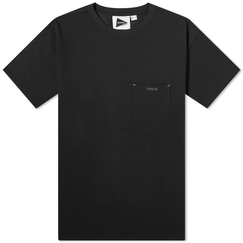 T-shirt GRAMICCI Pocket Tee by Gramicci x And Wander Sort | GUT4-S3007-BLK