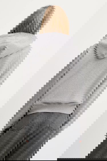 Sweatshirt JW Anderson JW Anderson Anchor Embroidery Cropped Hoodie Grå | JW0216.PG1719.907, 2