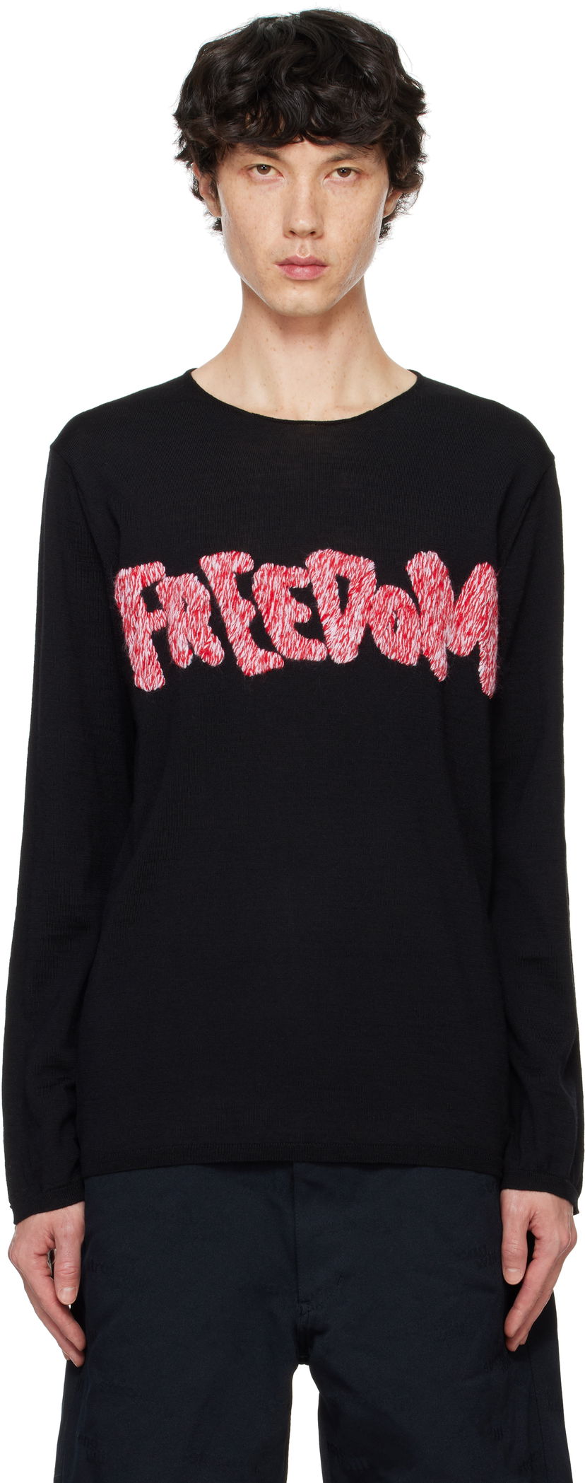 Sweater Comme des Garçons Black 'Freedom' Sweater Sort | FN-N001-051