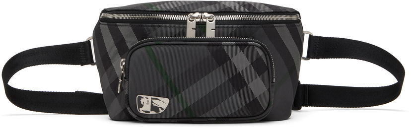 Taljetaske Burberry Grid Belt Bag Sort | 8097411
